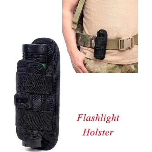 Tactical Flashlight Holster 360 Degrees Rotatable Holster Case for Belt Torch Cover Hunting Lighting Accessory Survival Kits