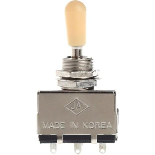 3 Way Closed Toggle Switch Box Style Chrome For Electric Guitar Cream Knob Closed Three-position Switch