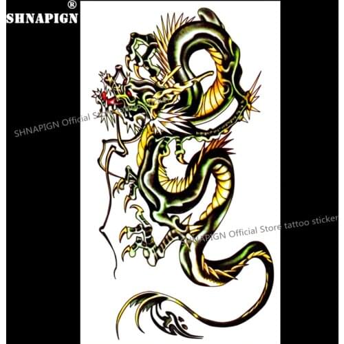 SHNAPIGN Dragon of Thunder Temporary Tattoo Body Art Flash Tattoo Stickers 17*10cm Waterproof Fake Tatoo Car Styling Sticker