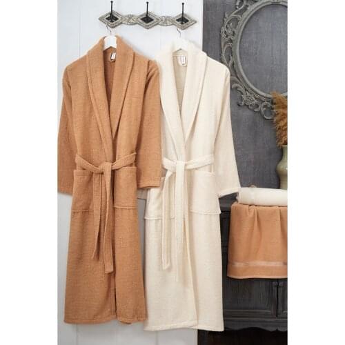High Quality 4 Pieces Family Bathrobe Set Brown Cream Pink Pomegranate Cream Colors Bathrobes Towels Bath Robe