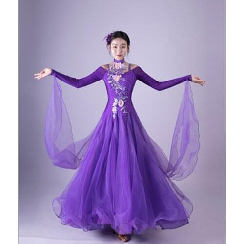 Modern dance skirt big swing dance clothes new ballroom dance ballroom dress waltz practice long skirt square dance skirt