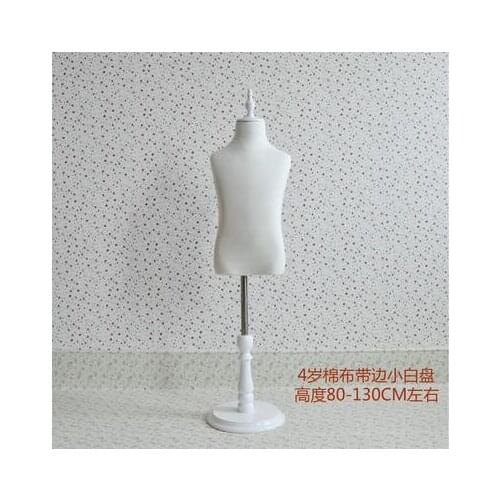 3-4 year-old childrens half-style models props, child clothing White Cotton fabric wood Disc base 1PC woman pet mannequin,B502