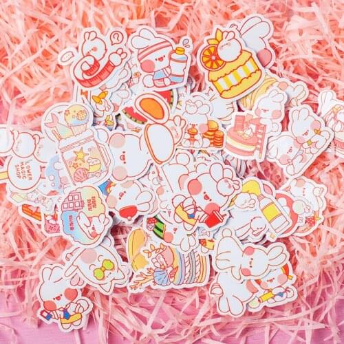 100/200 Pcs/pack Cute Rabbit Various Stickers Pack Kawaii Decoration Stickers Creative Scrapbooking Stationary School Supplies