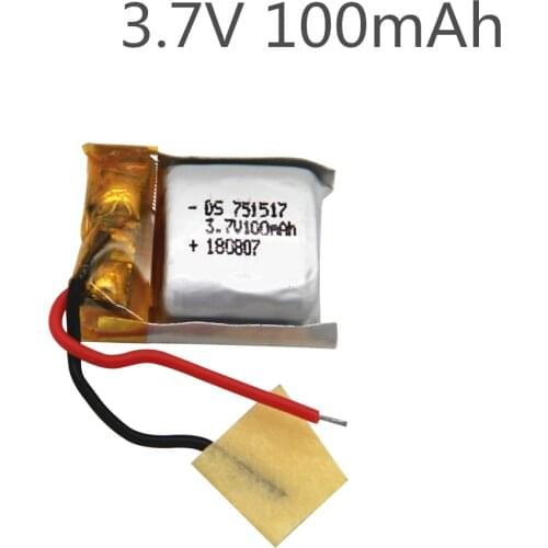 3.7v 100mah 20c for Cheerson CX-10 cx10 CX12 JJ810 JJ820 V646 V676 RC Helicopter/RC quadcopter 3.7 V 100mah Li-po battery 751517