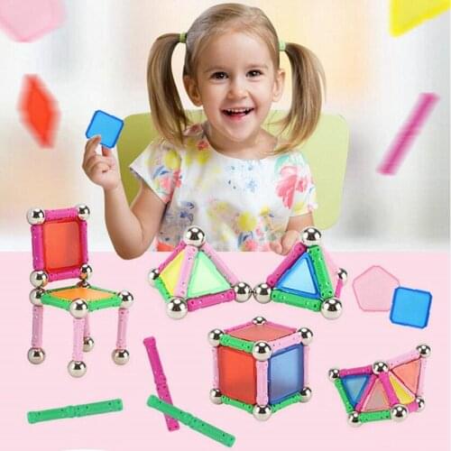 50PCS Kids Magnetic Building Blocks Educational Toys For Kids Magnetic Toys Children DIY Designer Enlighten Bricks Magnet Toy