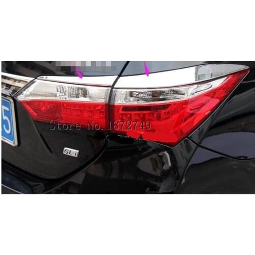 Car rear headlamps light eyebrows ABS Chrome decorative trim 4pcs for Toyota Corolla 2013 2014