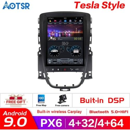 Tesla style Android9.0 4GB 64GB Car no DVD player GPS navigation Stereo For OPEL Vauxhall Holden Astra J 2010-2013 multimedia