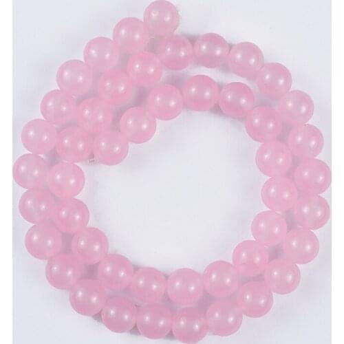 Natural Stone Beads B Color Light Pink Agate Round Loose Beads for Making DIY Bracelet Earrings Accessories15'' 4/6/8/10/12/mm