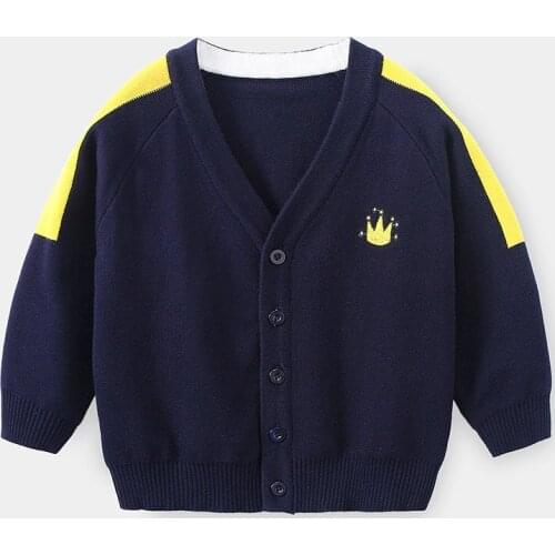Spring Autumn Boy Cardigan 2021 Fashion Boys Sweaters Cotton Single-breasted Baby Boys Knitted Jacket Girls Infant Outwear Topss