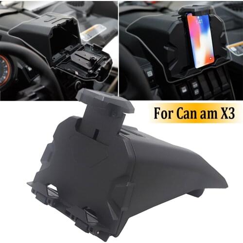For Can Am Maverick X3 Models 2017-2021 2020 Electronic Device Holder With Integrated Storage Smartphone Navigation Stand Black