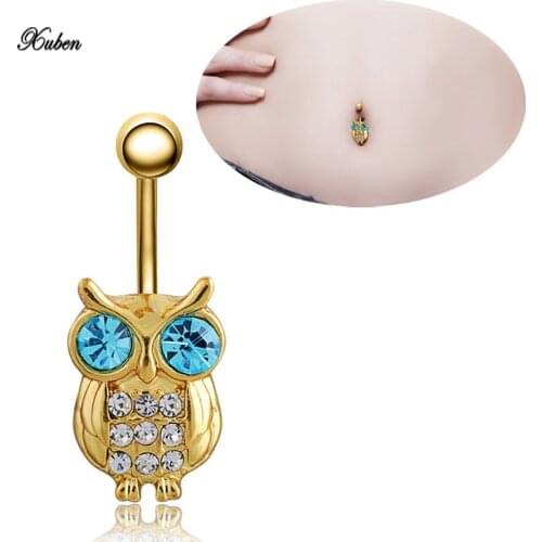 Luxury Brand Gold Owls Piercings Bird Navel Belly Rings Trendy Women Sex Body Jewelry Pircing Labret Pirsing For Woman Game