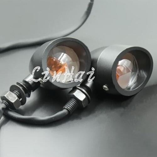 Metal Black Clear Lens Motorcycle Turn Signal Light Indicator Amber Lamp For Harley Chopper Bobber CAFE RACER Suzuki Yamaha