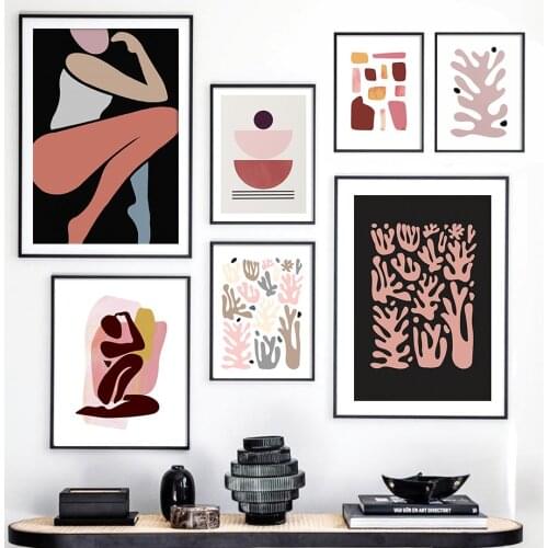 Matisse Girl Vintage Colorful Plant Leaf Wall Art Canvas Painting Nordic Posters And Prints Wall Pictures For Living Room Decor