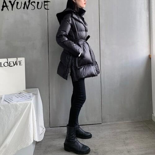 AYUNSUE Womens Down Jacket Hooded Autumn Winter Duck Down Coat Female Parkas Korean Puffer Jacket Women Mujer Chaqueta KJ5267