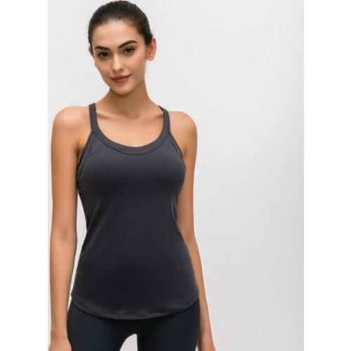 NWT 2020 Cross Straps Gym Yoga Vest Women Breathable Padded Workout Fitness Tank Tops Nylon Athletic Sport Sleeveless Shirts