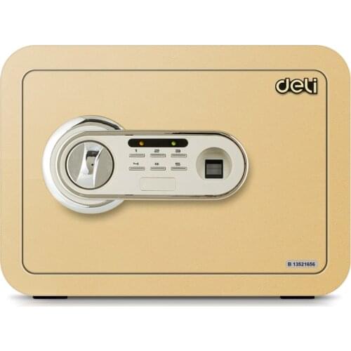 Deli 35x25x25cm Mini size Safe box password box Fingerprint & electronic password Safe box For Home Office security box