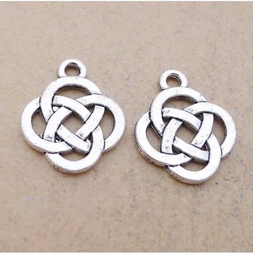 RAINXTAR Fashion Jewelry DIY Knot Alloy Charms For Earring Making 15*19mm 100pcs AAC154