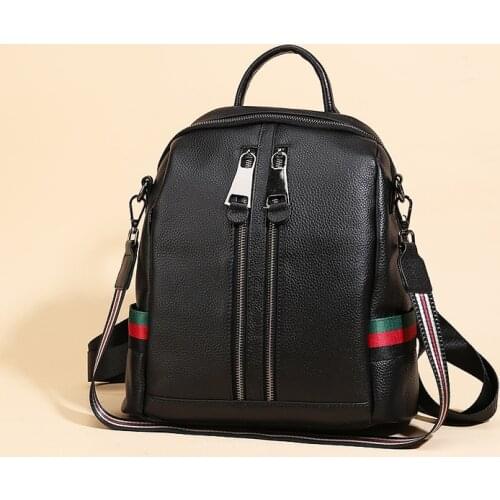 Fashionable Head Layerhigh Quality Brand Leisure Classic Multi-Function Large Capacity Cowhide Personality WomenS Backpack