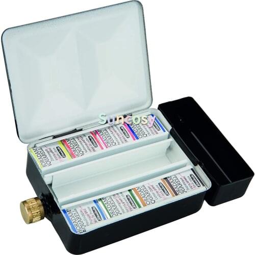 Schmincke Horadam Aquarell Half-Pan Paint Metal Set with Water Container, Set of 8 Colors (74408097)