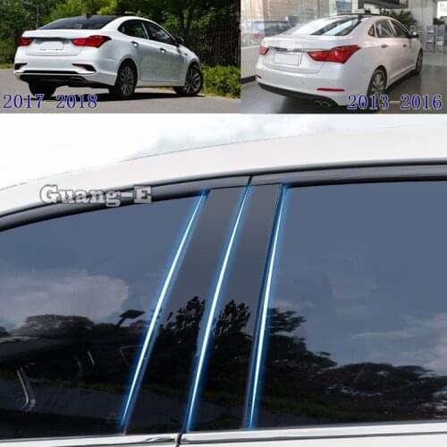 For Hyundai MISTRA 2013-2018 Car PC Material Pillar Post Cover Door Trim Window Piano Black Molding Sticker Plate 8pcs