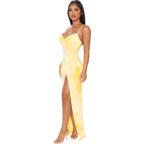 NOXNEX Sexy High Split Maxi Dress Women Summer Dresses Solid Tie Dye Vacation Beachwear Party Clothing Women Dresses Summer