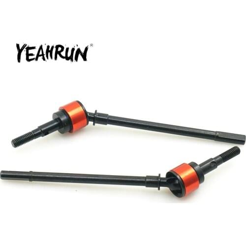 YEAHRUN Stainless Steel Front Axle CVD Drive Shafts Set for Axial SCX10 II AX90046 AX90047 1/10 RC Crawler Car Upgrade Parts