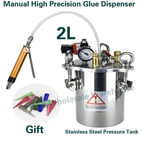 Manual High Precision Glue Dispenser High Flow Dispensing Valve 2L Stainless Steel Pressure Tank Simple Dispensing Machine