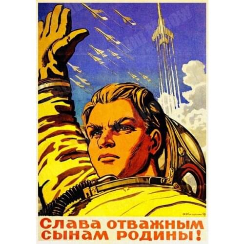 Russian Propaganda Vintage Metal Tin Signs Bar Club Cafe Pub Home Decor The Space Race Wall Art Posters Ussr Cccp Plaque