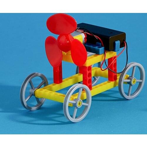 DIY Wind Powered Car Model Educational Self-assembling Plastic Science Physical Experiments Toy Kit for Kids