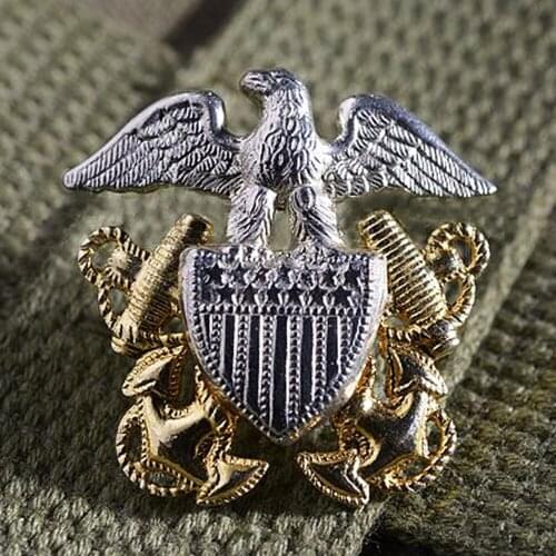 WW2 US NAVY GENERAL OFFICERS EAGLE HAT METAL INSIGNIA PIN BADGE COCKADE