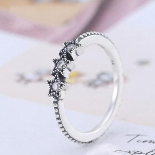 Bewill Original Real 925 Sterling Silver Ring Star Of Heaven With Crystal Star Ring For Women Wedding Party Gift Fashion Jewelry