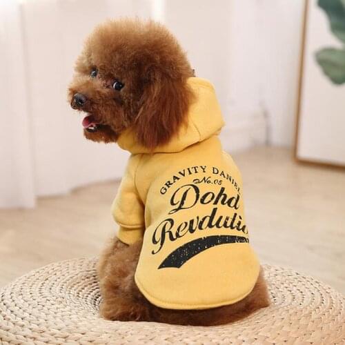 Letter Pet Dog Hoodie Pet Hooded Winter Clothes Puppy Coat Dog Clothes For Small Dogs Teddy Chihuahua Costume ropa perro XS-XXXL