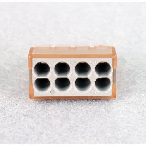 10pcs/lot PCT-608 eight-hole hard wire connector 4 square terminal quick connector and wire connector