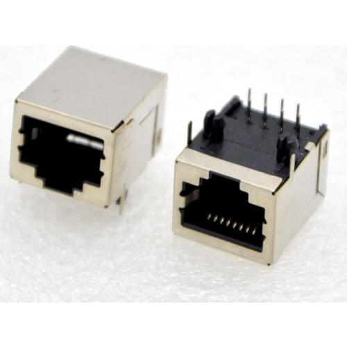 100PCS New RJ45 Network Ethernet Connector Socket L18.3MM 58 8P8C 8Pin PCB Mount Network Port Special wholesale Free Shipping