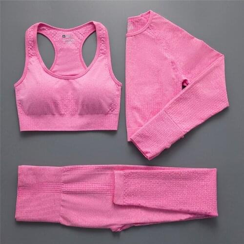 2/3Pcs Workout Clothes for Women Yoga Set New Color Bright Gym Clothing Fitness Seamless Sportswear Training Tracksuit Outfits