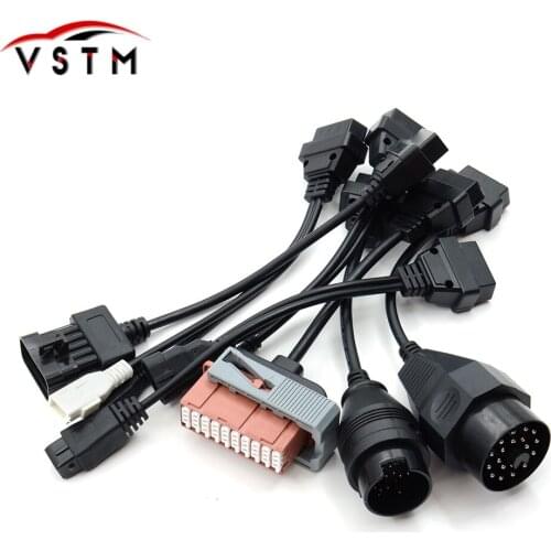 2020 High Quality full set 8 truck cables for pro plus / multidiag pro /OBDII diagnostic tool OBD scanner truck leads