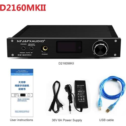 2021 FX-Audio New D2160MKII TAS5548+TAS5614 Bluetooth 5.0 Full Digital Power Amplifier 150W*2 USB 24Bit/192KHz Remote Control