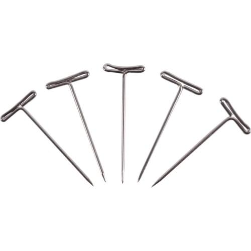 24Pcs T-PINS (40mm) For Wig On Foam Head Style T Pin Needle Brazilian Indian Mannequin Head Type Sewing Hair Salon