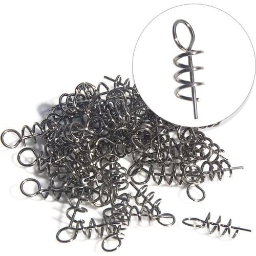 50pcs 14mm Fishing Pin Spiral Fishing Bait Steel Fishing Spring Pins of Fising Lure Fishing Equipment Accessories
