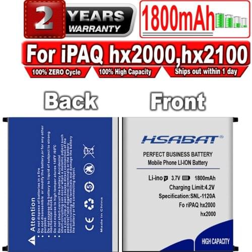 HSABAT 1800mAh Battery For HP iPAQ hx2000,hx2100,hx2110,hx2115,hx2190,hx2195,hx2400,hx2410,hx2415,hx2490,hx2495,hx2700,hx2750