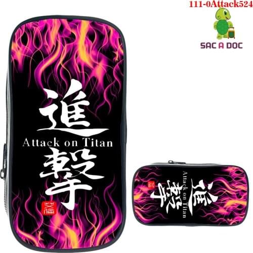 Hot Sale 3D Printed Attack on Titan Pencil Case Shingeki No Kyojin Pen Bag Pencil Box Stationery Storage Bag Cosmetic Case Pouch
