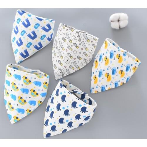 5pieces/lot Baby Bibs Double Cotton Triangle Scarf Teething Saliva 2021 New Arrival Towel Baby Eating Accessory Baby Stuff