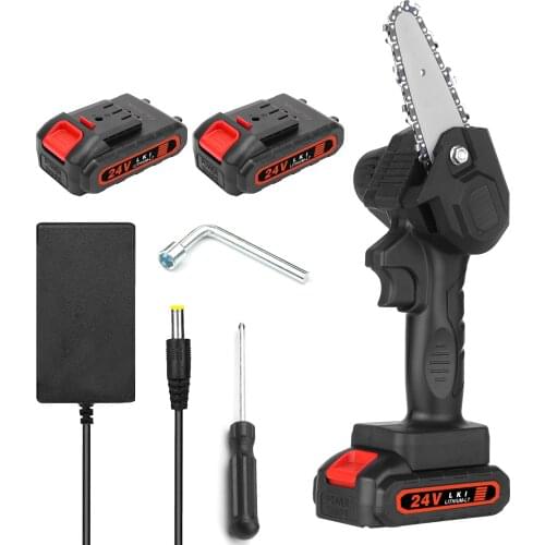 21V Electric Pruning Saw Cordless Electric Chain Saw One-Hand Wood Cutter Mini Electric Saw Logging Branch Pruner with Battery