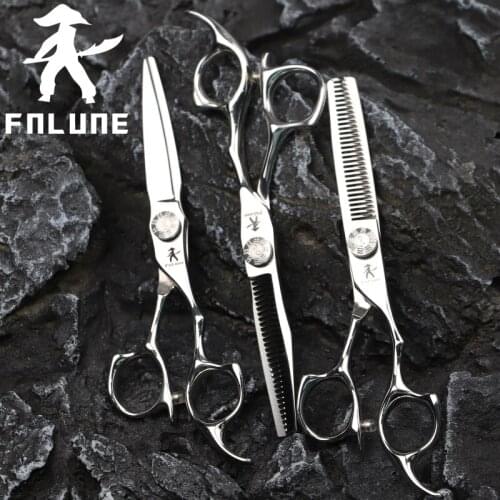 FnLune 9Cr18MoV Tai Chi Screw Swiss Bearing Professional Hair Salon Scissors Barber Haircut Thinning Shear Hairdressing Scissors