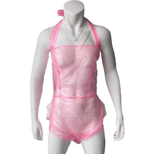 Haian ABDL PVC Snap Through Crotch Ruffle Rhumba Romper