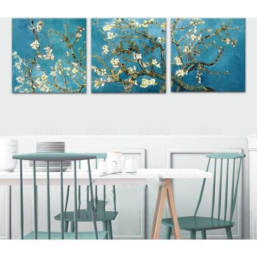 Painting Modern Printing Modular Picture Wall Art Home Decor 3 Piece Van Gogh Blossoming Almond Tree Canvas For Living Room