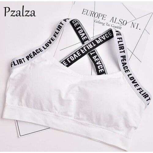 Workout Tank Top Sexy Cross Letters Strap Women Tank Top Fitness Casual Backless Top Femme Padded Bra Vest Black White