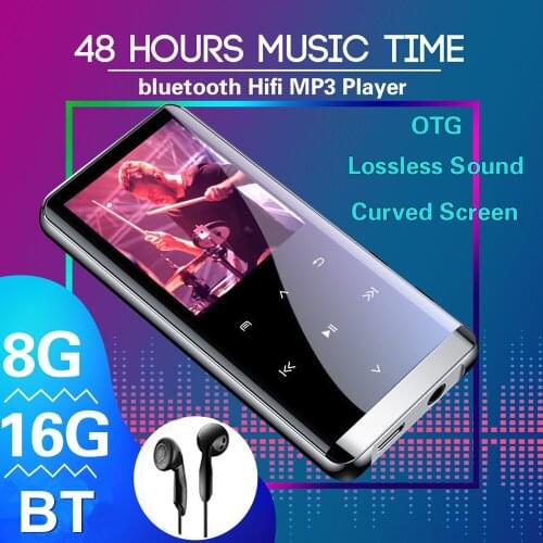 16GB bluetooth MP3 Player Earphones HiFi fm Radio mini USB mp3 Sports MP 4 HiFi Portable Music Players Voice Recording Recorder