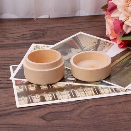 Natural Wood Small Round Storage Box Handmade Jewelry Organizer Makeup Organizer Rangement Maquillage Soap Crafts Case