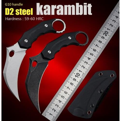 Csgo karambit knives hunting knife survival camping outdoor utility tactical fixed blade knife edc tools G10 handle